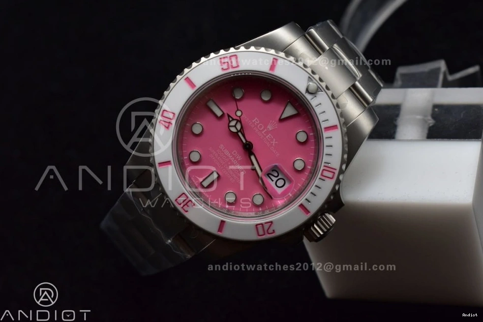 SS Submariner 1:1 VSF Sandblasted Bracelet Pink Dial Best Edition DIW VS3135 On 1204